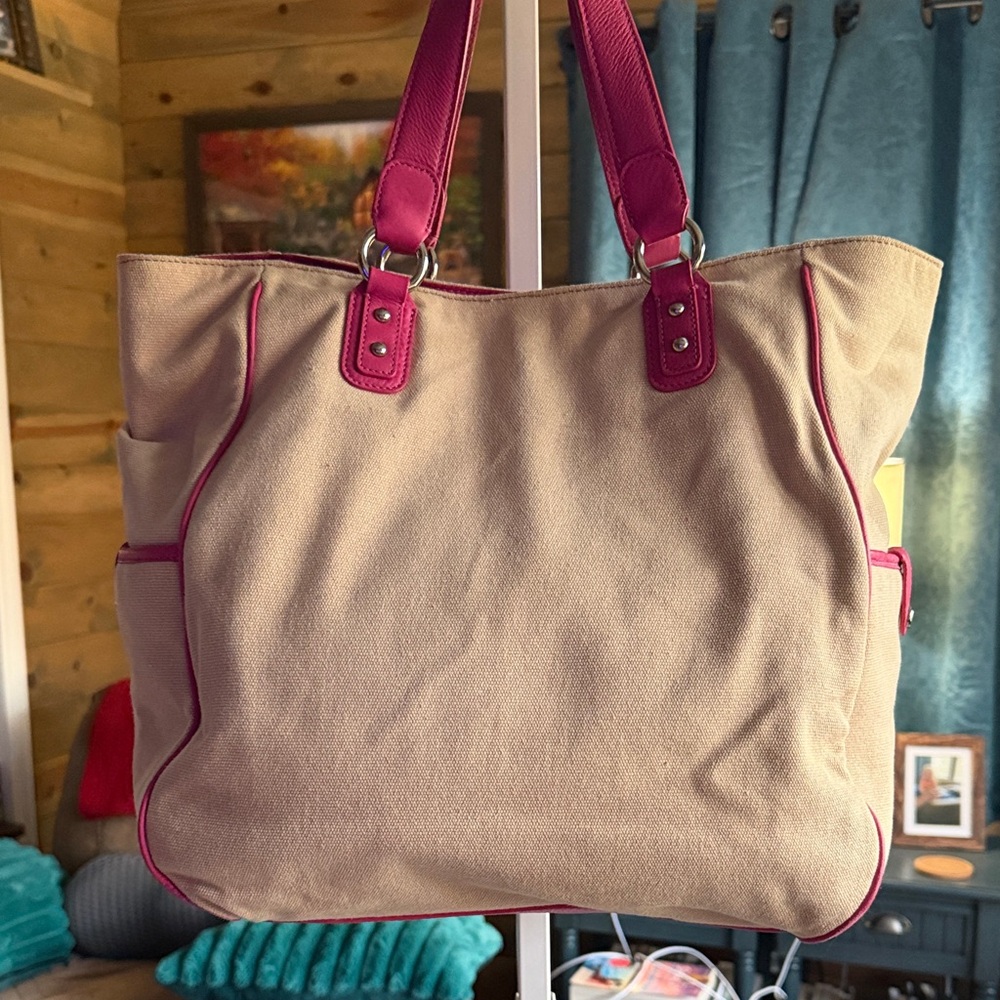 Cole Haan Tan and Pink Tote Bag - Picture 5 of 13